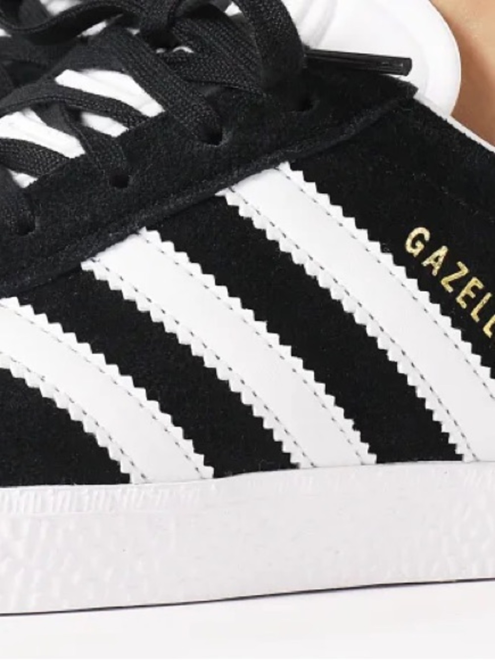 ADIDAS Gazelle J – Black/White/Gold